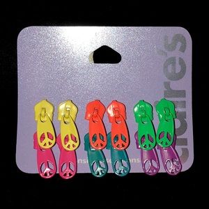 Claire’s Assorted Peace Zipper Earrings Set